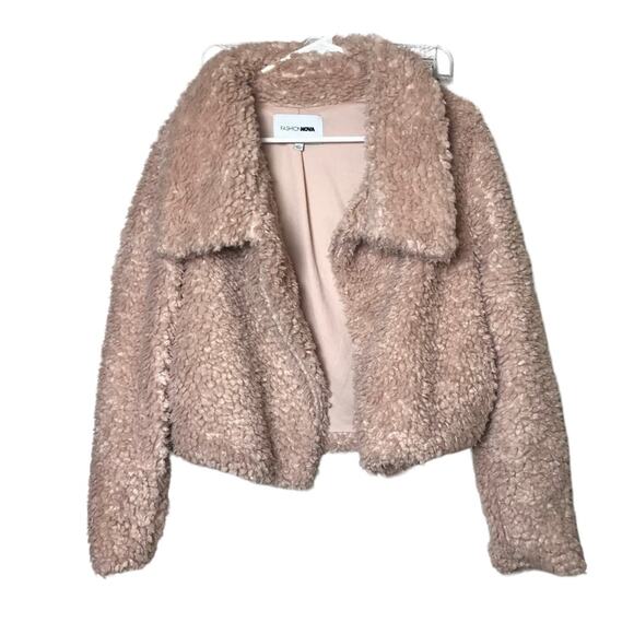 Fashion Nova Women’s Cold Weather Winter Open Front Cropped Jacket Sz XS - Picture 1 of 5
